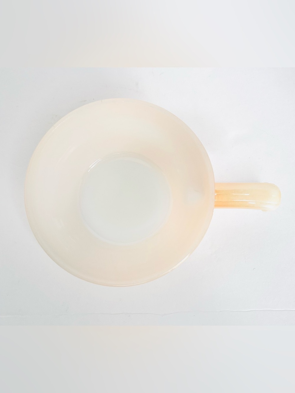 Vintage Fire-King Peach Lustre Beehive Handled Soup Bowl Oven Ware USA